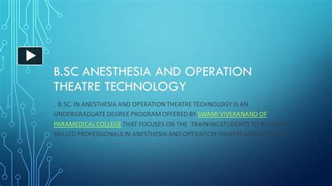 PPT B Sc Anesthesia And Operation Theatre Technology PowerPoint