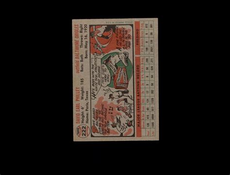 1956 Topps 222 Dave Philley EX MT D762903 EBay