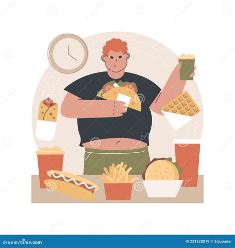 Overeating Addiction Abstract Concept Vector Illustration Stock Vector Illustration Of