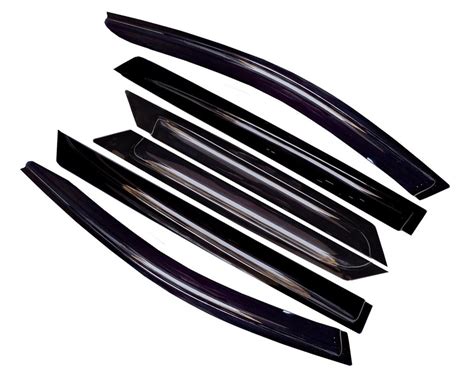 Black Plastic Kunj Autotech Door Visor For Hyundai Santa Fe Set Of