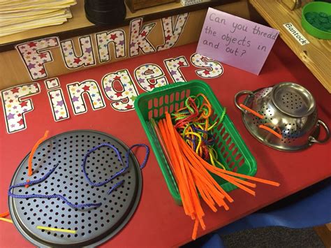 Threading Laces And Pipe Cleaners On The Funky Fingers Table Pre