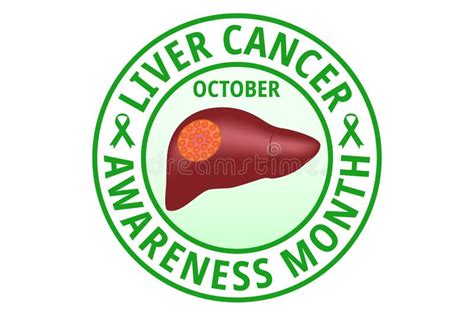 October Liver Cancer Awareness Month Flat Vector Illustration Protection Healthcare