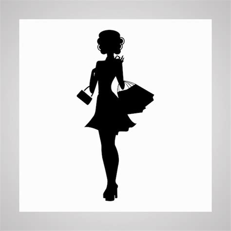 Premium Vector | Woman with a shopping bags silhouette