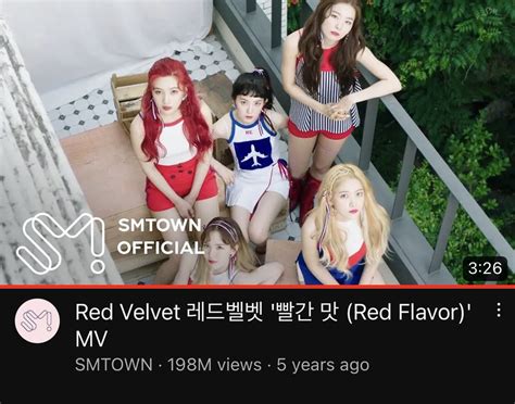 Red Velvet Crave On Twitter Rt Redvelvetcrave Red Flavor Mv Has Surpassed 198 Million