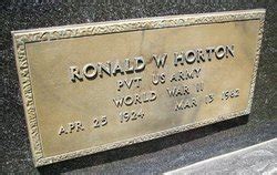 Ronald W Horton 1924 1982 Mémorial Find a Grave