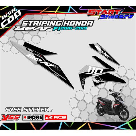 Jual STRIPING VARIASI MOTOR HONDA BEAT FI 2016 2019 STIKER LIST