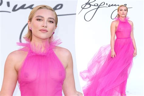 Florence Pugh Rocks Sheer Pink Dress At Valentino Show