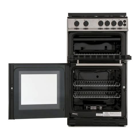 Belling Fs50gtcl 50cm Twin Cavity 4 Burners Gas Cooker In Stainless Steel Buy Online In Bahamas