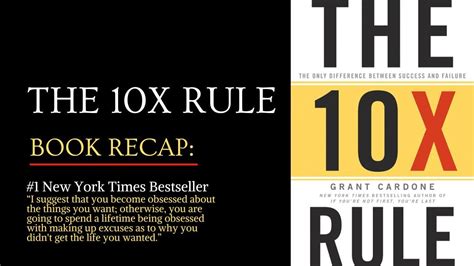 The 10x Rule Book Review Grant Cardone Youtube