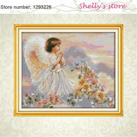 The Pray Angel Counted Or Stamped Cross Stitch 11ct 14ct Dmc Cross