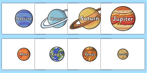 The Planet Names Words on Planets - plant, space, space display