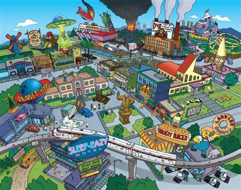 Simpsons Springfield Map, Springfield City, Simpsons Rule, The Simpsons ...