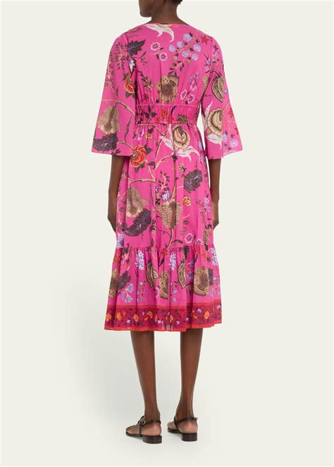 Kobi Halperin Reese Floral Print Cotton Midi Dress Bergdorf Goodman