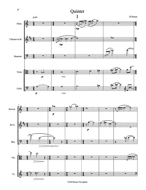 Quintet For Oboe Clarinet Bassoon Viola And Cello Noren Rictor Imslp Free Sheet Music