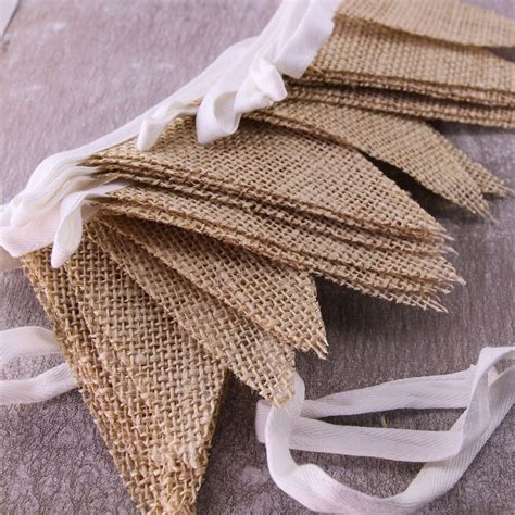 Plain Hessian Burlap Bunting Small Flags Burlap Bunting Hessian