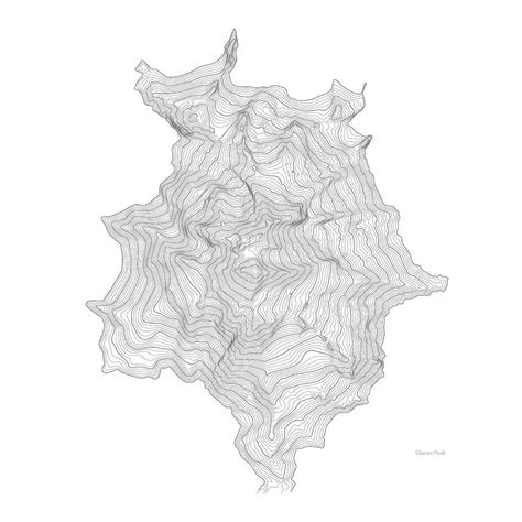 Glacier Peak Art Print Contour Map of Glacier Peak in Washington ...