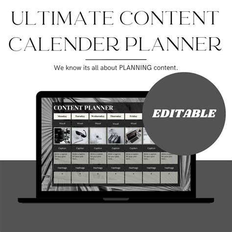 Social Media Content Calendar Planner Canva Sjablon Editable Planner