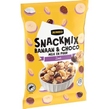 Jumbo Snackmix Banaan Choco Melk En Puur 125g Bestellen Koek