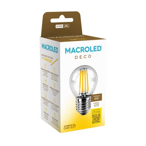 Lampara Led Gota Vintage Macroled 4w Luz Cálida E27 2700K MACROLED