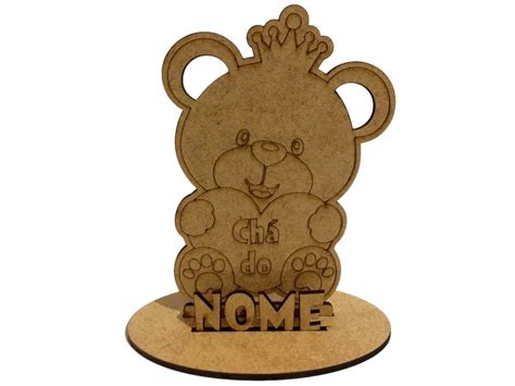 20 Centro De Mesa Príncipe Urso Personalizado Em Mdf Crú no Elo7