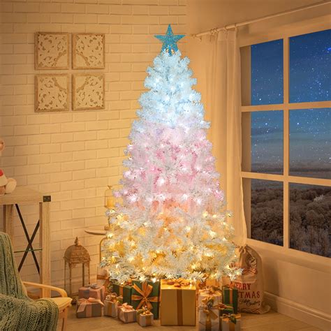 6ft Pre-Lit Artificial Christmas Trees, Colorful Christmas Tree with ...