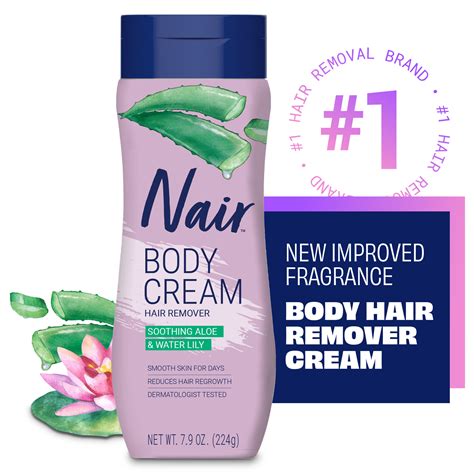 Nair Body Cream Hair Remover Soothing Aloe And Water Lily Body Hair Removal Cream For Women 7 9