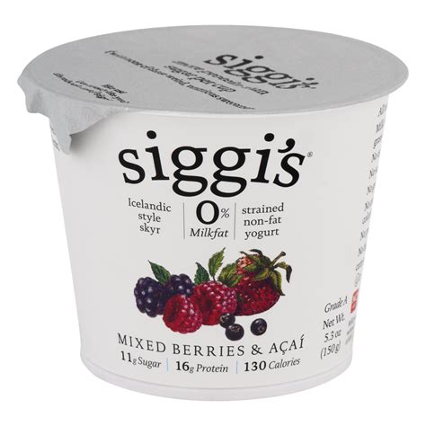 Siggis Icelandic Style Strained Non Fat Yogurt Mixed Berry And Acai 5