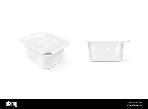 Blank White Sauce Plastic Container Mock Up Stand Isolated Saus Stock