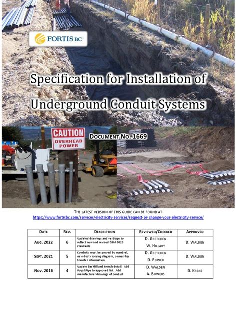 Specification For Installation of Underground Conduit Systems ...