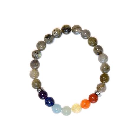 Bracelet Chakras Labradorite Perles Mm Omsa Chakra Fr