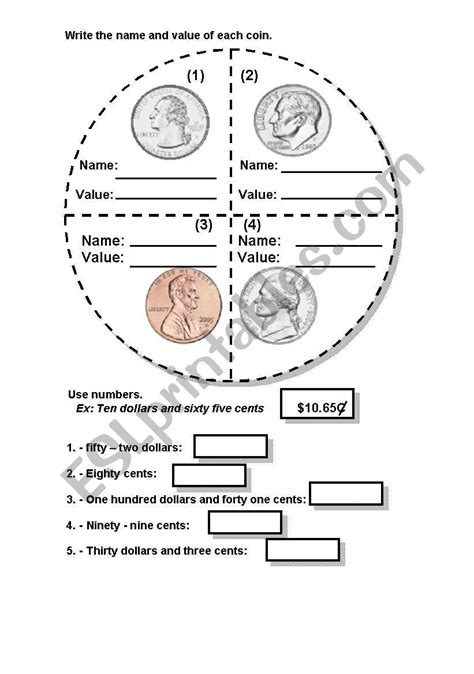 Coins Bills 10 Dollar Bill 1 Dollar Bill 5 Dollar Bill 50 Dollar