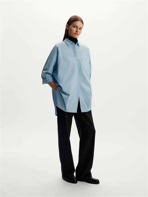 Рубашка с карманами (Голубой) купить в интернет-магазине 12 STOREEZ ...