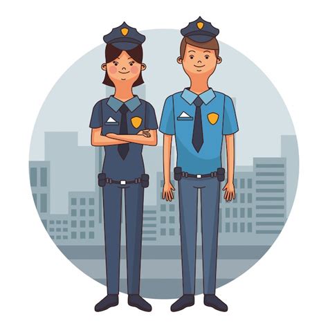 Premium Vector Police Officers Cartoons