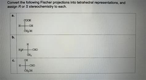 Solved Convert The Following Fischer Projections Into Chegg