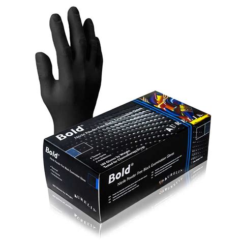 Aurelia Bold Disposable Black Nitrile Gloves Gloves Co Uk