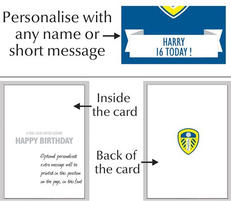 Leeds United Birthday Card Personalised Official Merchandise