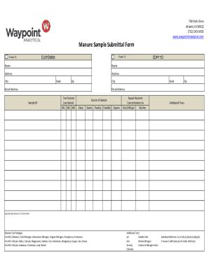 fillable  soil sample information sheet waypoint analytical fax