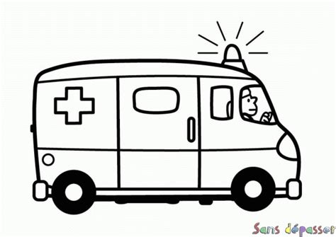 Coloriage Ambulance Sans Dépasser