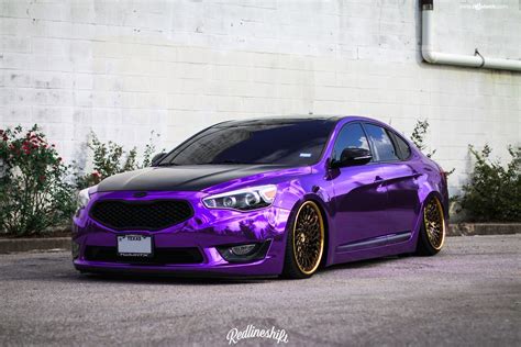 Slammed Kia Cadenza With Purple Chrome Vinyl Wrap Artofit