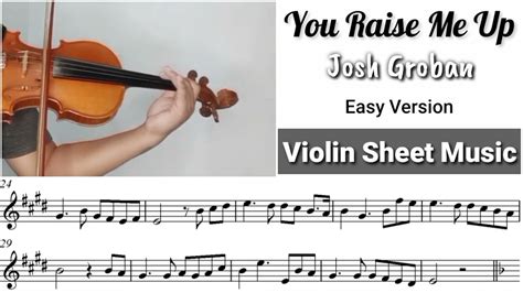 Free Sheet You Raise Me Up Josh Groban Violin Sheet Music Youtube