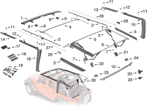 Jeep Wrangler 4 Door Soft Top Hardware