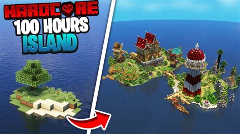 I Survived 100 HOURS On A DESERTED ISLAND In Minecraft YouTube