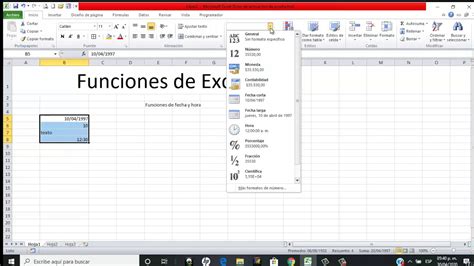 Excel Funciones De Fecha Y Hora Youtube