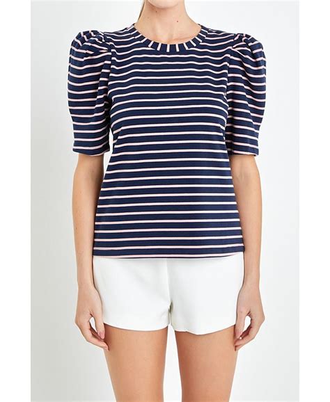 English Factory Womens Stripe Women Knit Shirt Macys