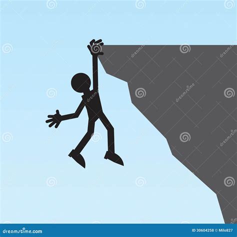 Man Hanging From A Cliff Royalty Free Stock Photography CartoonDealer