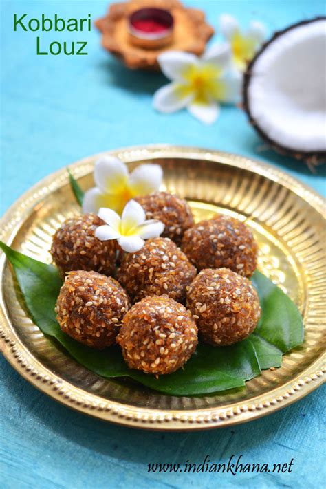 Coconut Jaggery Ladoo Kobbari Louz Diwali Sweets Recipes Indian Khana