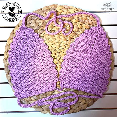 Handmade Crochet Boho Style Pink Bikini Topfestival Etsy