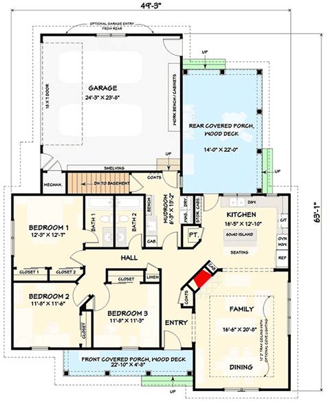 Plan 28930JJ: Simple Open Concept 3-Bed Farmhouse Plan | House plans ...