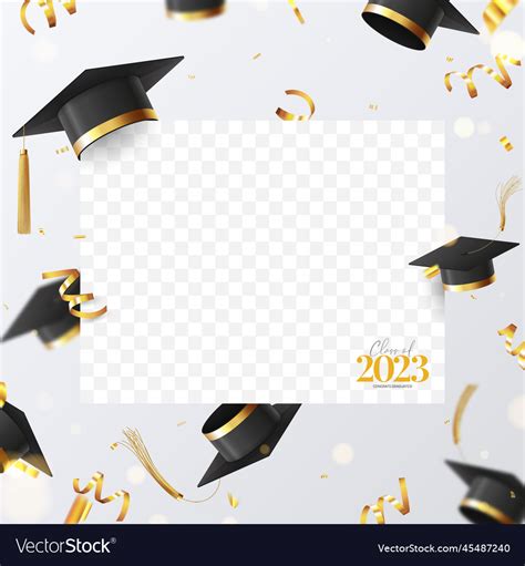 Greeting card for design of graduation 2023 Vector Image