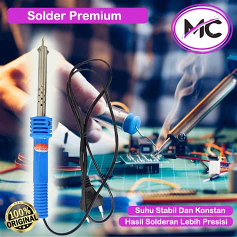 Jual Solder Listrik Lurus Soldering Iron Alat Patri Timah Gagang